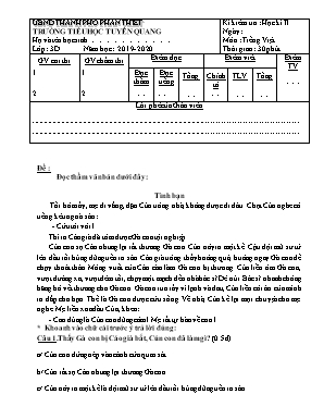 Đề kiểm tra học kì II môn Tiếng Việt Lớp 3 (Chân trời sáng tạo) - Năm học 2019- 2020